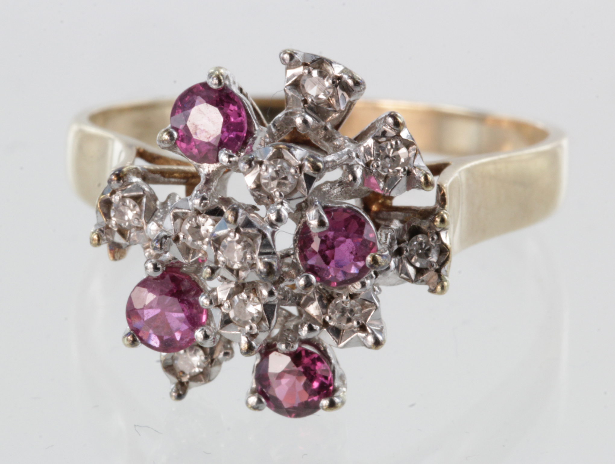 9ct Gold Ruby and Diamond Ring size W weight 4.6g - Image 2 of 2