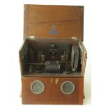 Mahogany cased Marconiphone V2A Long Range Model by G. Marconi, in need of restoration, height 26cm,
