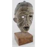 Carved Yombe mask, from the Congo, circa 19th Century (?), mask worn during important communal