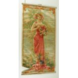 Silk picture by 'F. Champenois, Imprimeur Editeur, 66 Bd St Michel, Paris', depicting a young girl