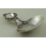 Arts & Crafts style unmarked silver caddy spoon probably c. 1904-1915 - shows general wear in the