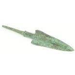 Ancient Greek archaic circa 1600-1000 B.C. bronze spearhead 105mm
