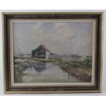 Original Oil on canvas depicting a Walberswick landscape. Attributed to Peter Gilman. Unsigned.