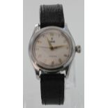 Gents Tudor Oyster (Rolex) stainless steel cased wristwatch, the signed dial having gilt arabic