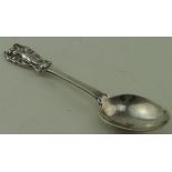 Art Nouveau silver teaspoon (some damage to top) Hallmarked W.A. Birm. 1907. Weighs ½ oz approx
