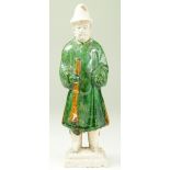 Ming Dynasty 15th Century glazed figure, dipicting a musician, with a certificate of authenticity,