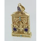 14ct yellow gold Jewish pendant, weight 9g