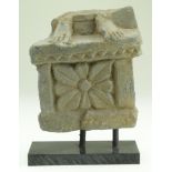 Ancient gandhara circa 200-300 A.D. schist stone panel with lotus flower 160x110 mm