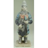Chinese Ming dyansty circa 1368–1644 A.D. soldiers holding spear figurine