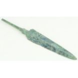 Ancient Greek archaic circa 1600-1000 B.C. bronze spearhead 160mm