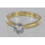 18ct gold diamond solitaire ring (approx 0.6ct). size M weight 4.2g