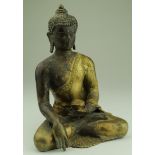 Sino-Tibetan bronze gilt seated buddha - 230x160mm