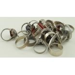 Mixed lot of Silver Rings stone set and plain weight 110g