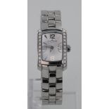 Ladies Baume & Mercier wristwatch, the stainless steel bezel with set with 22 diamonds on a