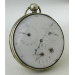 Very early gents open face pocket watch, the movement signed Willeumier Freres à Tramelan. The white