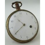Early 19th Century open face pocket watch. The signed movement by Franks ? of Bristol. Approx 58mm