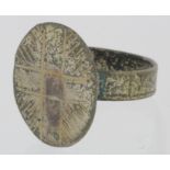 Crusaders circa 1200 A.D. holly land ring with cross 18 mm wearable