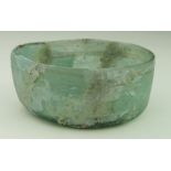 Ancient Roman circa 100 A.D. glass bowl with beautiful irradiance 95 mm
