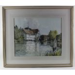 Stanley Orchart (1920 - 2005) 'Hambleden Mill' 1976 Watercolour. Signed, dated and in original frame