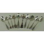 Ten continental silver tea-spoons, to include Dutch, Norwegian & Egyptian. Total weight approx 112g