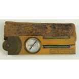 Wooden folding ruler with integrated compass & spirit level, by T. Porter Glasgow, length 1ft,