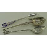 Edward VII Coronation Silver Spoons (2) & one silver & enamel George v Silver Jubilee Spoon