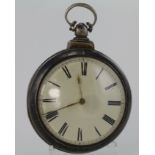 Victorian Pair cased pocket watch. Both cases hallmarked Birmingham 1843. Approx 54mm dia in total