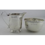 Silver sugar & cream hallmarked for Walker & Hall, Sheffield, 1927/28. Weighs 6½oz approx.