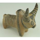 Indus Valley circa 3200-2000 B.C. terracotta zebu bull figurine 90x 22mm