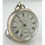 Gents silver open face pocket watch by H Samuel Manchester, hallmarked Birmingham 1911. The white