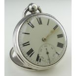 George IV, gents silver cased open face pocket watch. Hallmarked London 1821. The white dial with