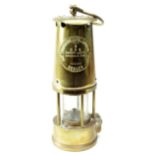 Miners Lamp. Brass Protector Lamp & Lighting, Type 6, Eccles lamp, height 23cm approx.