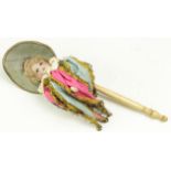 Marotte. A musical marotte doll with bisque head, circa late 19th to early 20th Century, original