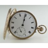 Gents 9ct cased full hunter pocket watch, Import marks for London 1911. The white dial with Roman