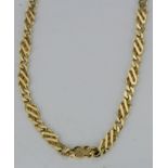 9ct yellow gold fancy link chain necklace, 46cm long, weight 13,5g