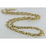 18ct yellow gold fancy link necklace, 70cm long, weight 36.9g