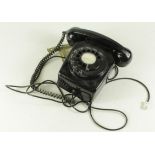 Vintage black wall telephone (GPO, 711L, FWR67/1)