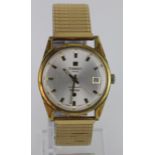Gents Tissot Seastar automaitc wristwatch, the gold plated case with the dial having gilt baton