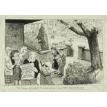 Original Artwork. Pen & ink, an original newspaper cartoon illustration, depicting a Gentleman and