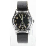 Gents stainless steel cased wristwatch by Balder. The black dial with luminous hands, arablc