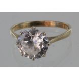 9ct Gold CZ set Ring size R weight 3.3g