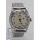 Gents stainless steel cased Rolex Oyster Precision wristwatch, 696086 / 6082. The cream dial with