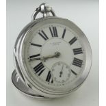 Gents silver cased open face pocket watch, hallmarked Chester 1892. The signed white dial by S