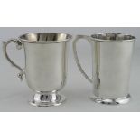 Two silver cups, both stamped 'Sterling', height 90mm & 88mm, total weight 284g approx.