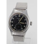 World War II military issue Eterna manual wristwatch "Dirty Dozen" type. Inscribed on the back "^