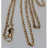 9ct yellow gold chain with swivel clasp, 106cm long, weight 10.8g
