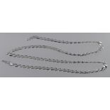As new Gents silver flat curb necklace, approx 24". Weight 37.3g
