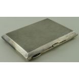 Engine turned silver cigarette case hallmarked for Birmingham, 1930. Weigh 5oz approx