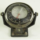 Ships compass, by Silva, Sweden, on gimbal base, diameter 85mm approx.