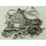 Mixed lot of mostly Middle Eastern white metal/unmarked silver jewellery - does include a few marked
